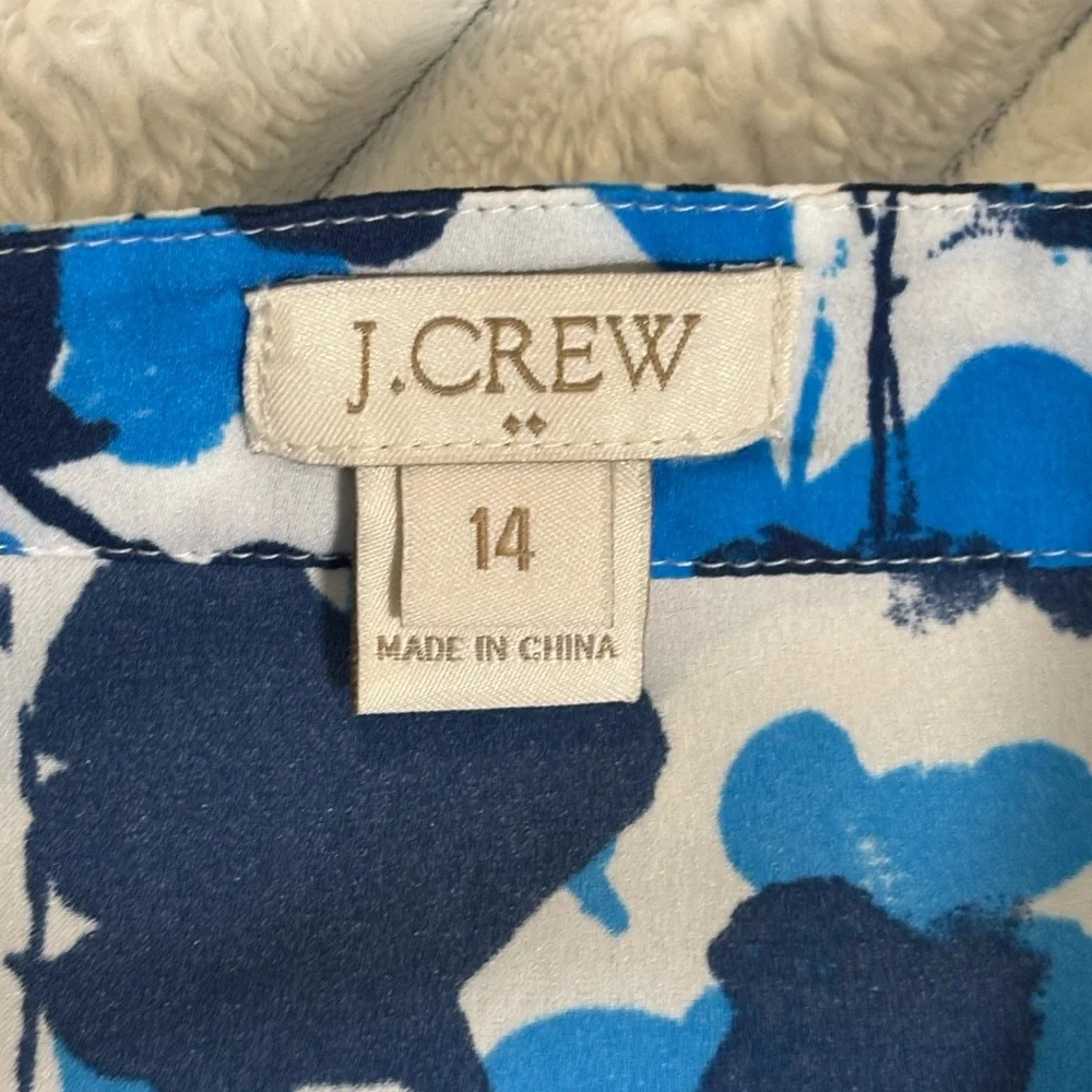 J. Crew Navy and White Floral Sleeveless Top